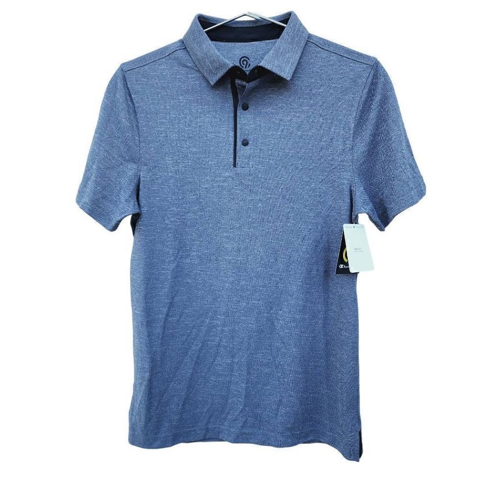 C9 Champion Duo Dry Mens Golf Polo Shirt Gray Short Sleeve Snap Button S New
